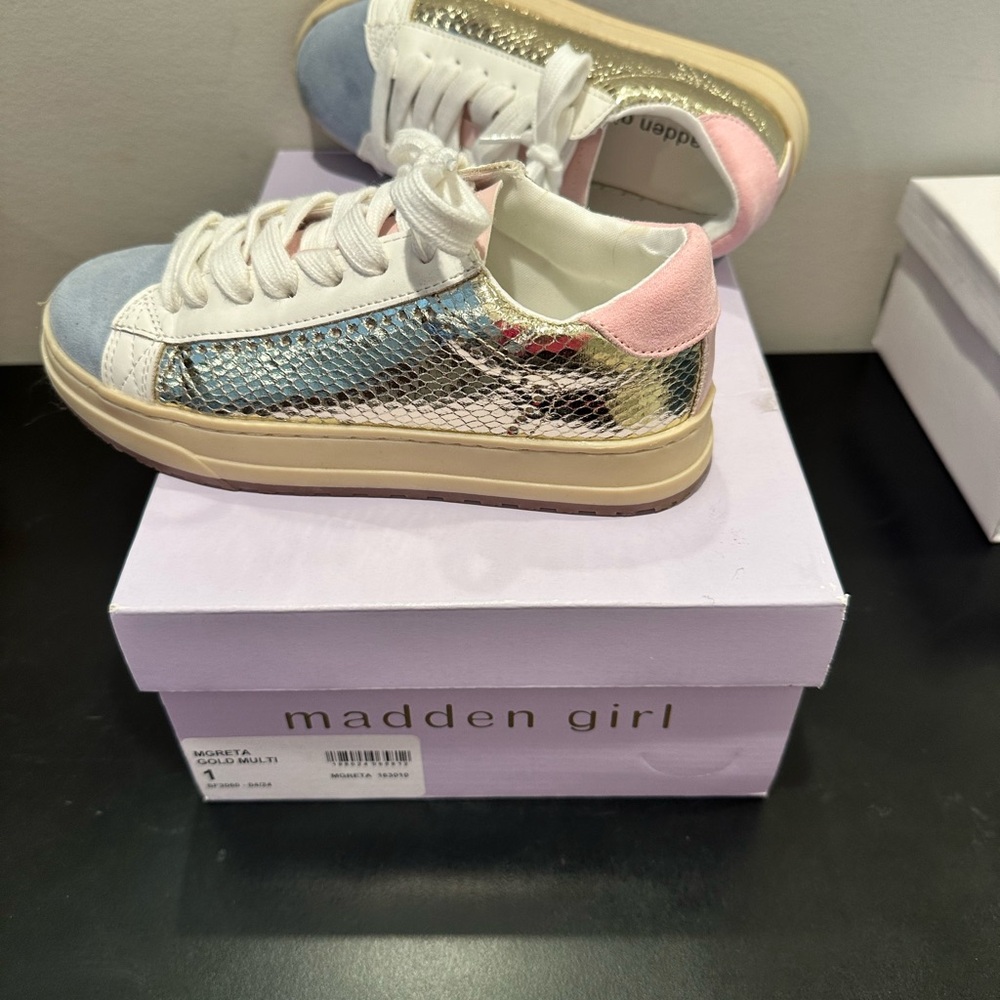Madden Girl Kids' Gold and Pink Sneakers